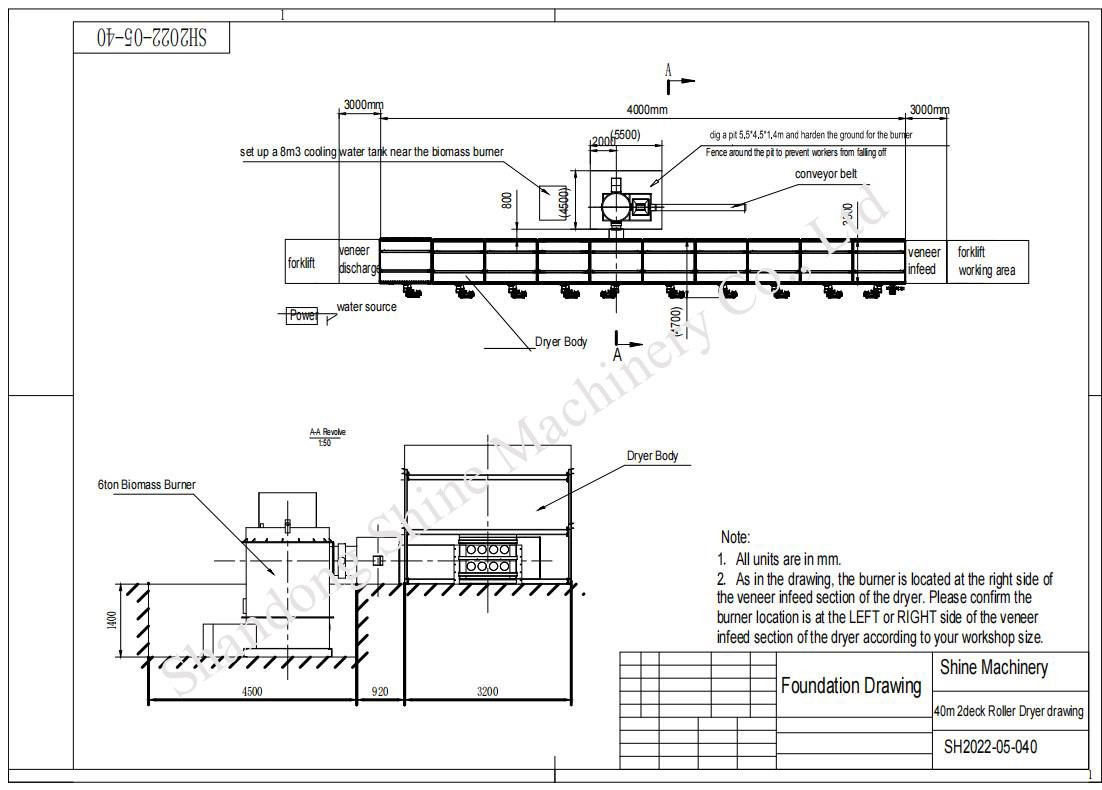 dibujo de secador de chapa veneer dryer drawing